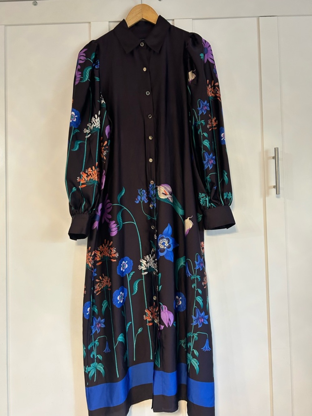 Ann Taylor Floral Botanical Midi Shirt Dress